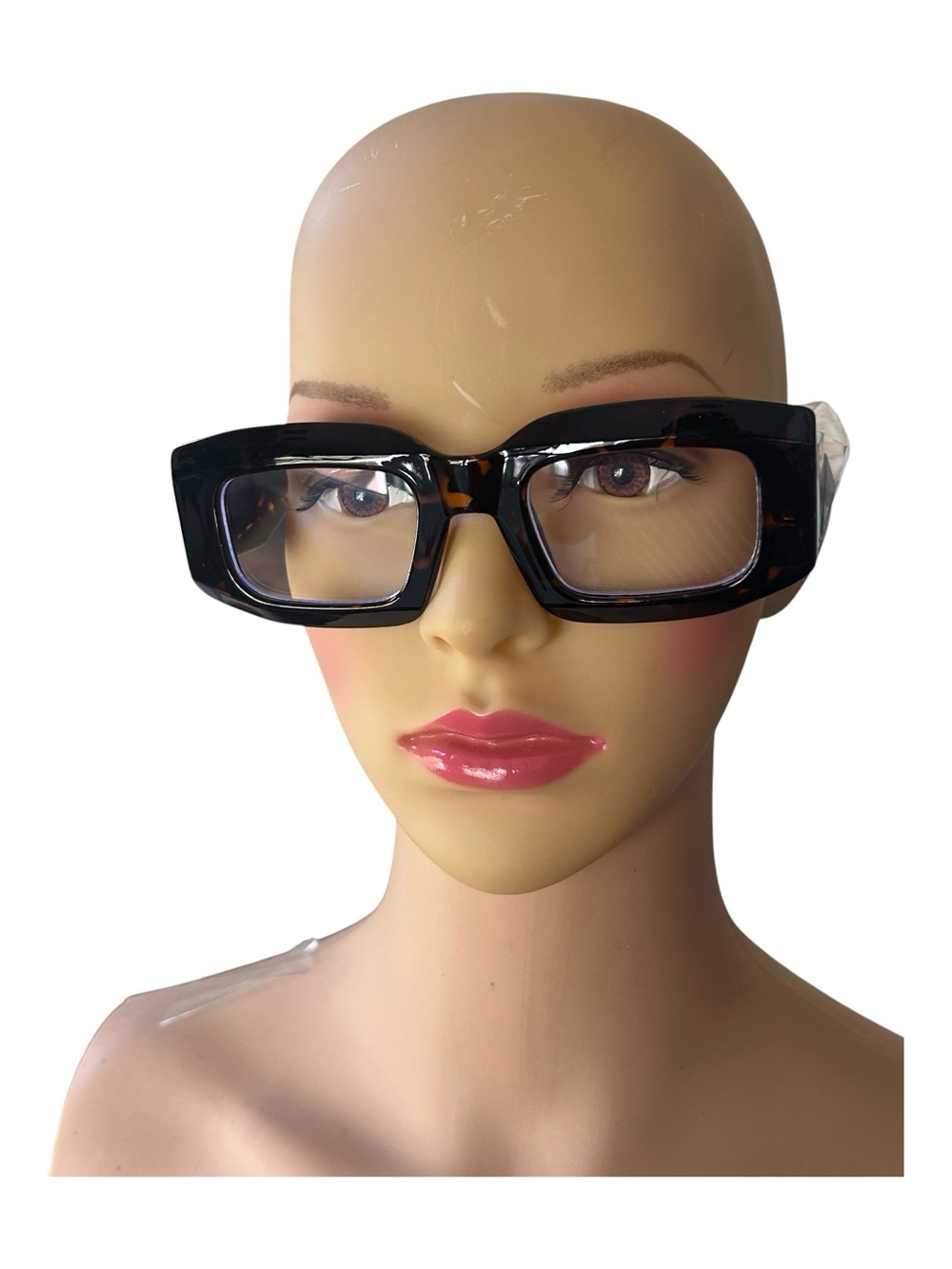 Tortoiseshell Rectangular Clear Lens Glasses - Women Accessories New